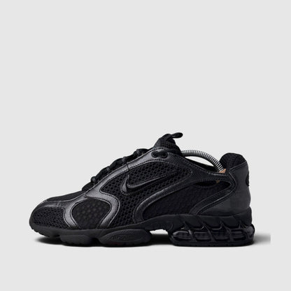 Nike Air Zoom Spiridon Cage 2 Triple Black, buty sportowe męskie w bardzo dobrym stanie rozmiar 44, boczny profil, lewa strona