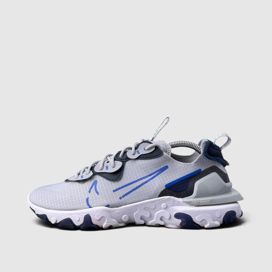 Nike React Vision Grey Blue, buty sportowe męskie w bardzo dobrym stanie rozmiar 43, boczny profil, prawa strona