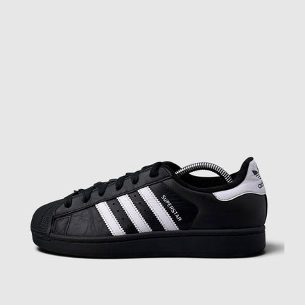 Adidas Superstar II Black White, buty sportowe damskie w bardzo dobrym stanie rozmiar 38 2/3, boczny profil, lewa strona
