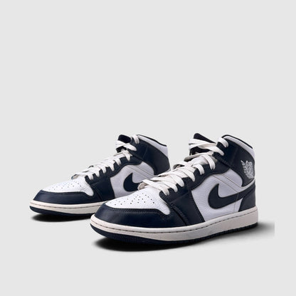 Jordan Air Jordan 1 Mid White Metallic Gold Obsidian, buty sportowe męskie w bardzo dobrym stanie rozmiar 42.5, para butów