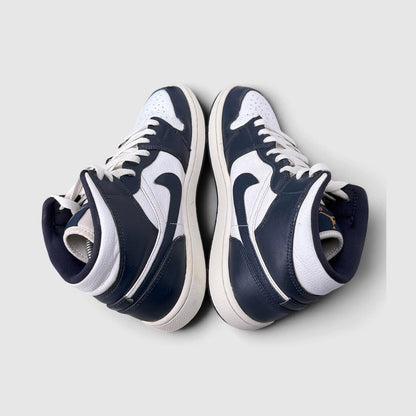 Jordan Air Jordan 1 Mid White Metallic Gold Obsidian, buty sportowe męskie w bardzo dobrym stanie rozmiar 42.5, widok z góry