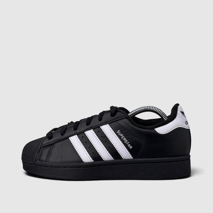 Adidas Superstar II Black White, buty sportowe damskie w bardzo dobrym stanie rozmiar 38, boczny profil, lewa strona