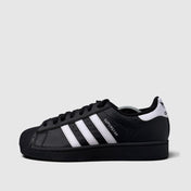 Adidas Superstar II Black White, buty sportowe damskie w bardzo dobrym stanie rozmiar 40 2/3, boczny profil, lewa strona