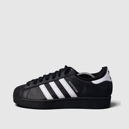 Adidas Superstar II Black White, buty sportowe damskie w bardzo dobrym stanie rozmiar 40 2/3, boczny profil, lewa strona